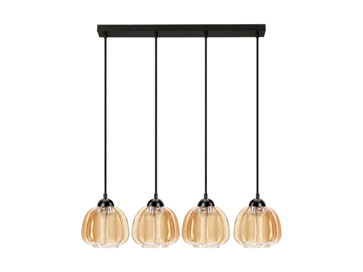 Lampa wisząca Dalamano 4-punktowa z kloszami szklanymi