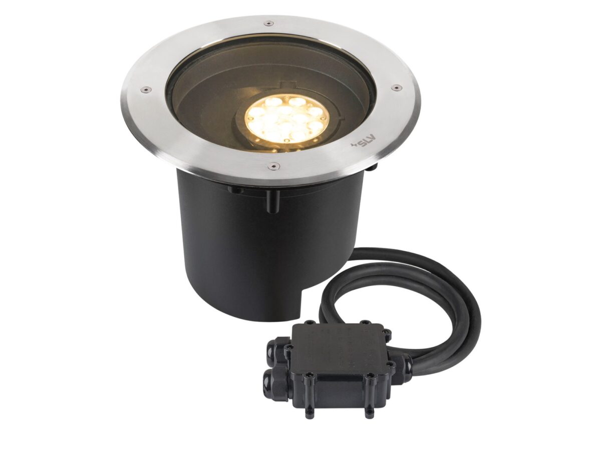 Oprawa najazdowa Dasar XL LED 27 W IP67 Ø27 cm stal nierdzewna/czarny