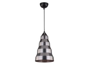 Miniaturka 1 - Szara lampa wisząca Davalia z kaskadowymi pasami na kloszu