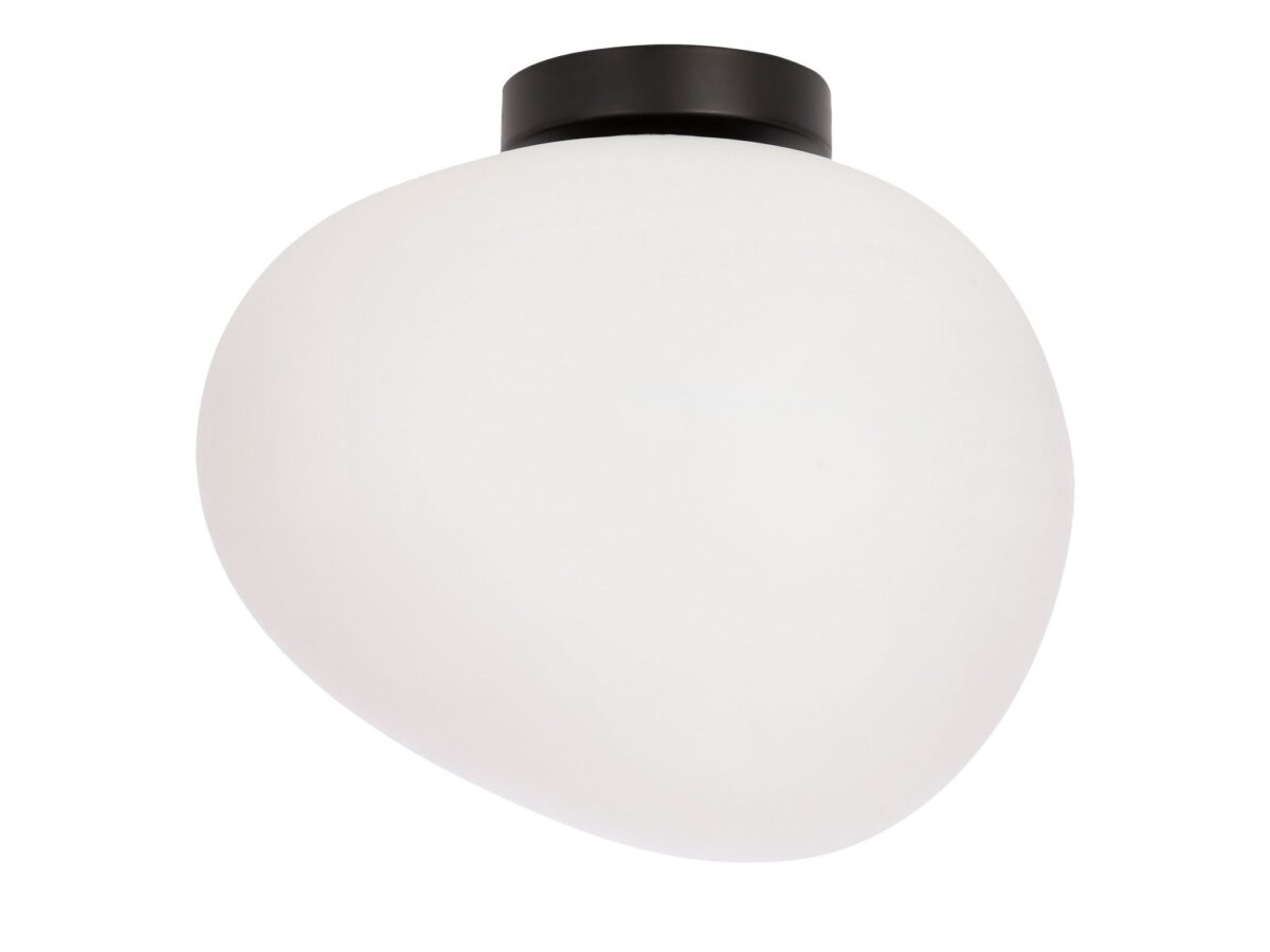 Plafon Delado z mlecznym kloszem biało-czarny 30 cm