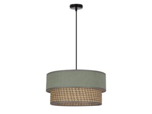 Miniaturka 3 - Lampa wisząca Delotena z miętowym i szarobeżowym abażurem na białym tle