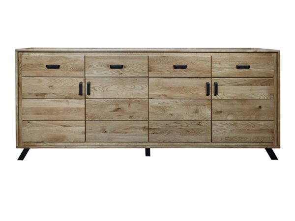 Długa komoda ALAMOS LOFT 213 cm na metalowych nogach