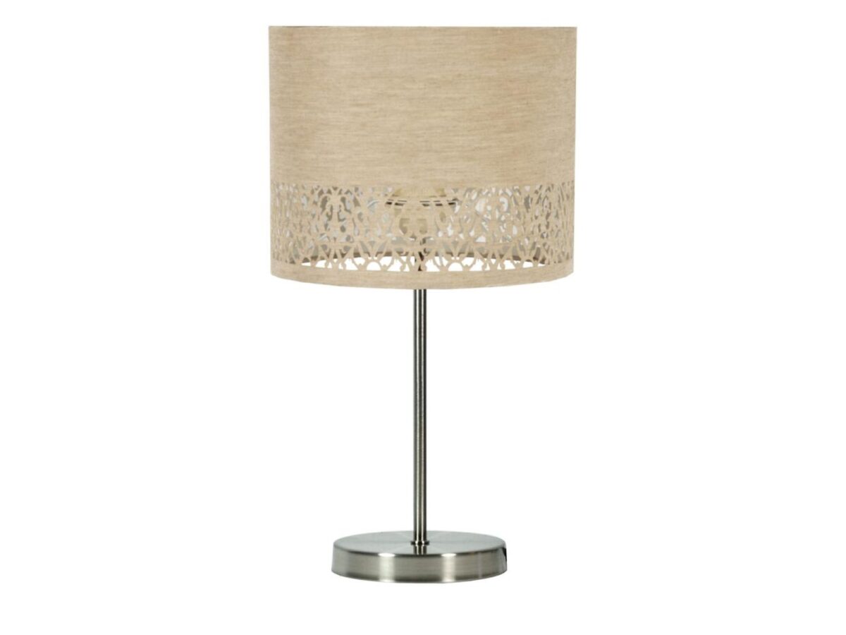 Lampa stołowa Doredano kremowa z ażurowym abażurem E27