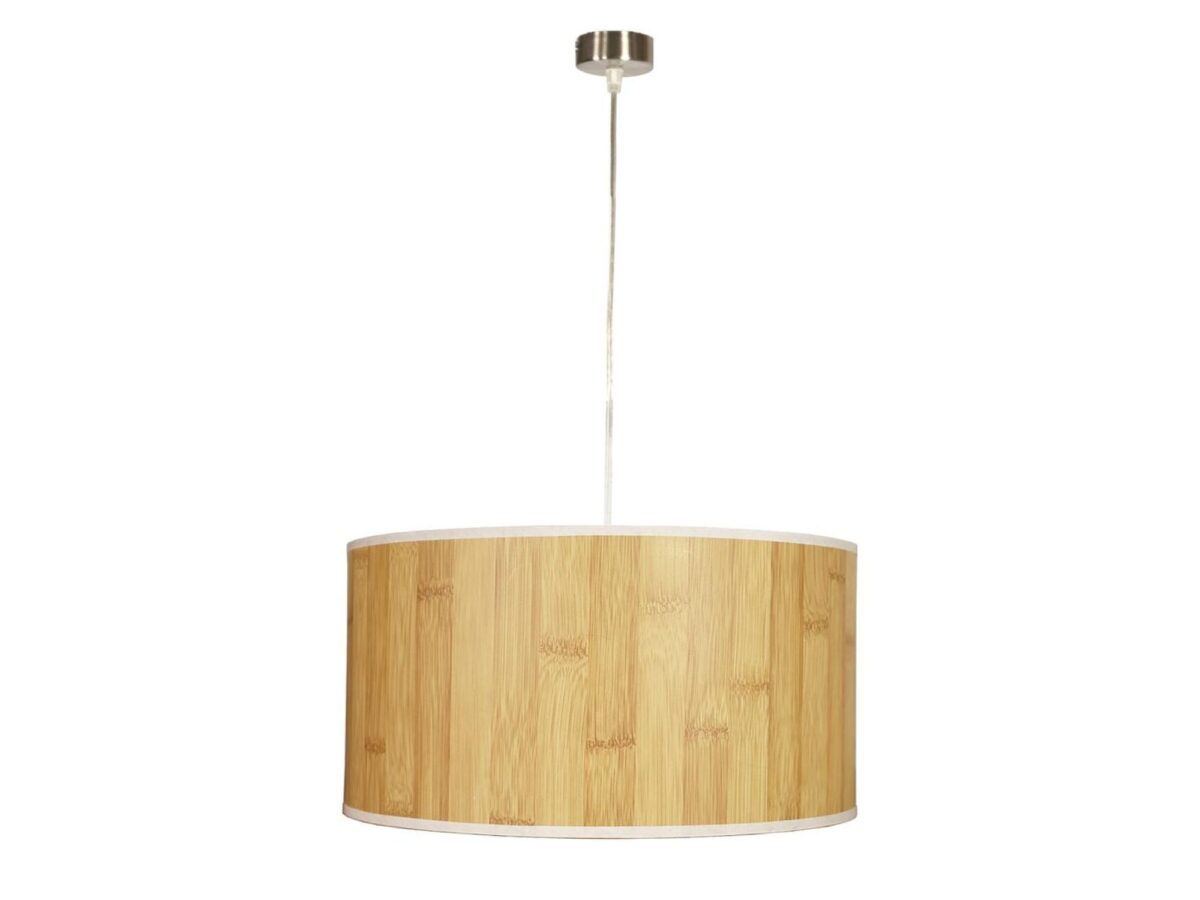 Lampa wisząca Doriseta z abażurem w dekorze sosny 40 cm