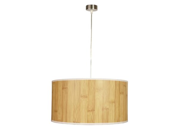 Lampa wisząca Doriseta z abażurem o wyglądzie sosnowego drewna