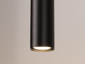 Miniaturka 10 - Dwupunktowa lampa wisząca Vireza 118 cm czarny – świecący klosz z bliska