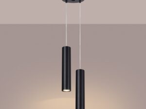 Miniaturka 9 - Dwupunktowa lampa wisząca Vireza 118 cm czarny z włączonym światłem