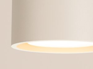 Miniaturka 91 - Dwupunktowy plafon Modessa 21 cm beżowy – świecący klosz z bliska