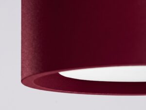 Miniaturka 71 - Dwupunktowy plafon Modessa 21 cm burgund – krawędź klosza w zbliżeniu