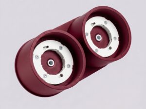 Miniaturka 72 - Dwupunktowy plafon Modessa 21 cm burgund – widok od spodu bez żarówek