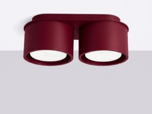Miniaturka 68 - Dwupunktowy plafon Modessa 21 cm burgund na suficie, na jasnym tle