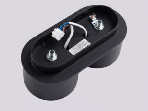 Miniaturka 100 - Dwupunktowy plafon Modessa 21 cm czarny – podstawa montażowa z przewodem