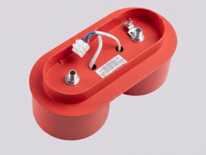 Miniaturka 31 - Dwupunktowy plafon Modessa 21 cm czerwony – podstawa montażowa z przewodem