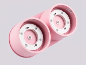 Miniaturka 51 - Dwupunktowy plafon Modessa 21 cm różowy – widok od spodu bez żarówek
