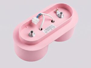 Miniaturka 52 - Dwupunktowy plafon Modessa 21 cm różowy – podstawa montażowa z przewodem