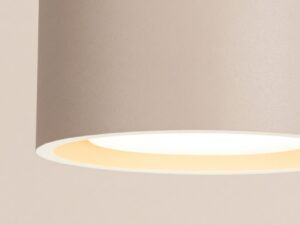 Miniaturka 84 - Dwupunktowy plafon Modessa 21 cm taupe – świecący klosz z bliska
