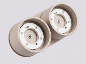 Miniaturka 86 - Dwupunktowy plafon Modessa 21 cm taupe – widok od spodu bez żarówek