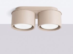 Miniaturka 82 - Dwupunktowy plafon Modessa 21 cm taupe na suficie, na jasnym tle