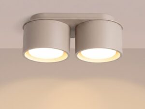 Miniaturka 83 - Dwupunktowy plafon Modessa 21 cm taupe z włączonym światłem