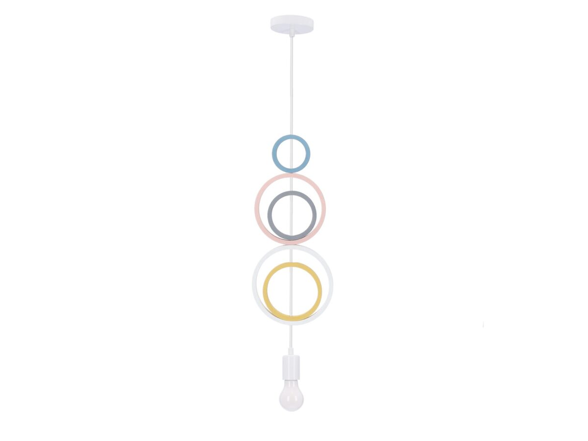Lampa wisząca dziecięca Kolorowe obręcze 5 kół