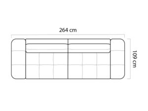 Miniaturka 7 - Sofa Marello rzut z góry szerokość 264 cm głębokość 109 cm