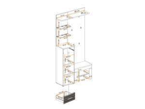 Miniaturka 1 - Wymiary elementów garderoby Melvoro 100 cm