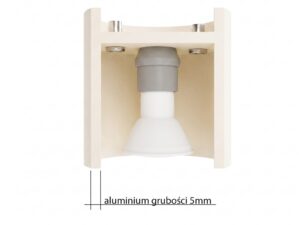 Miniaturka 39 - Elegancki Plafon OCEANUS 2 beżowy – przekrój klosza z żarówką