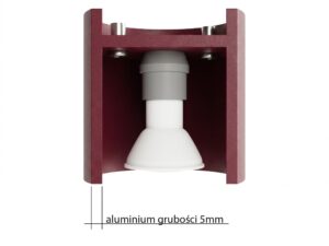 Miniaturka 29 - Elegancki Plafon OCEANUS 2 burgund – przekrój klosza z żarówką