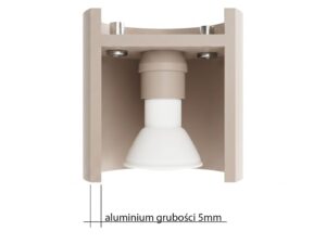 Miniaturka 36 - Elegancki Plafon OCEANUS 2 taupe – przekrój klosza z żarówką