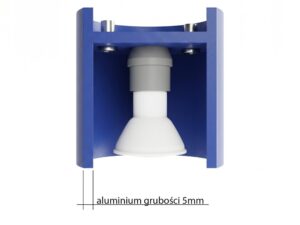 Miniaturka 26 - Elegancki Plafon OCEANUS 2 ultramaryna – przekrój klosza z żarówką