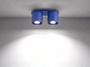 Miniaturka 25 - Elegancki Plafon OCEANUS 2 ultramaryna z włączonym światłem