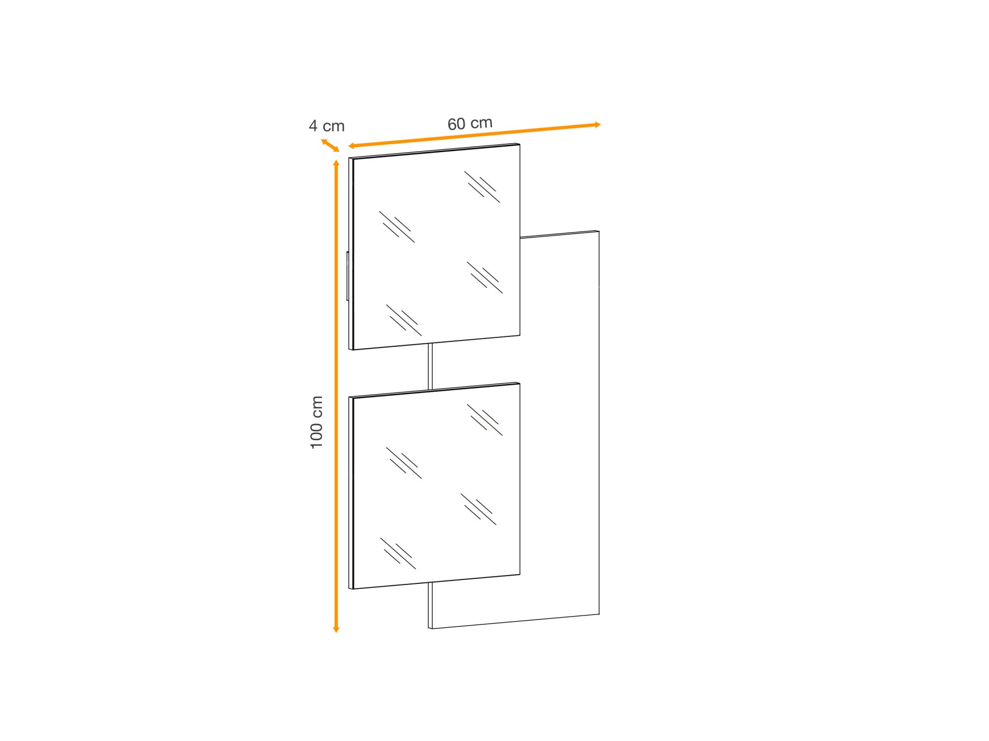 Panel ścienny z 2 lustrami Elyvero 60 cm dąb Wotan – zdjęcie 2