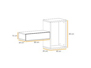 Miniaturka 1 - Szafka wisząca z szufladą i półką Elyvero 100 cm – zdjęcie 2