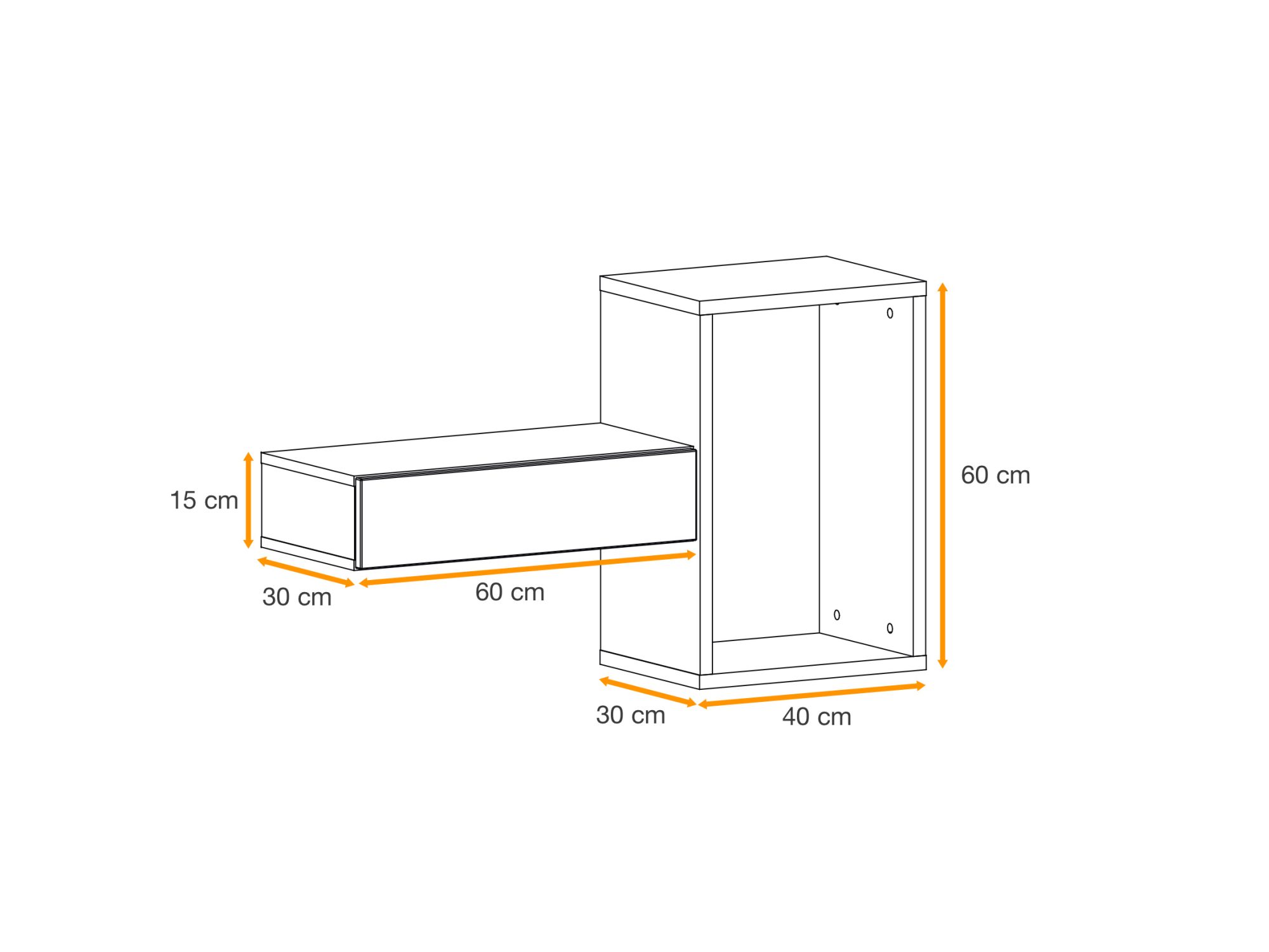 Szafka wisząca z szufladą i półką Elyvero 100 cm – zdjęcie 2