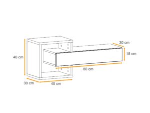Miniaturka 1 - Szafka wisząca niska z szufladą i półką Elyvero 100 cm – zdjęcie 2