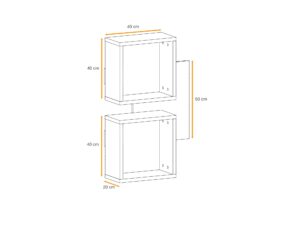 Miniaturka 1 - Panel ścienny z 2 półkami Elyvero 60 cm – zdjęcie 2