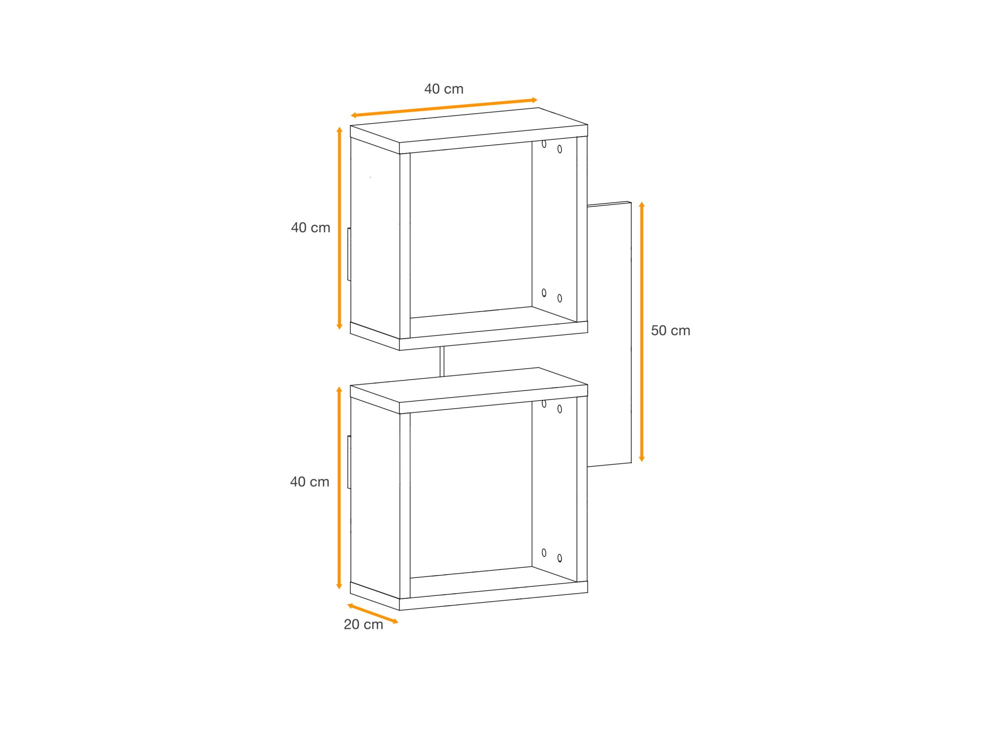 Panel ścienny z 2 półkami Elyvero 60 cm – zdjęcie 2