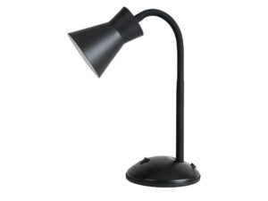 Miniaturka 6 - Czarna lampka biurkowa Ematina z regulowanym ramieniem na białym tle