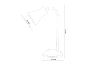 Miniaturka 5 - Schemat wymiarowy lampki biurkowej Ematina wysokość 35 cm