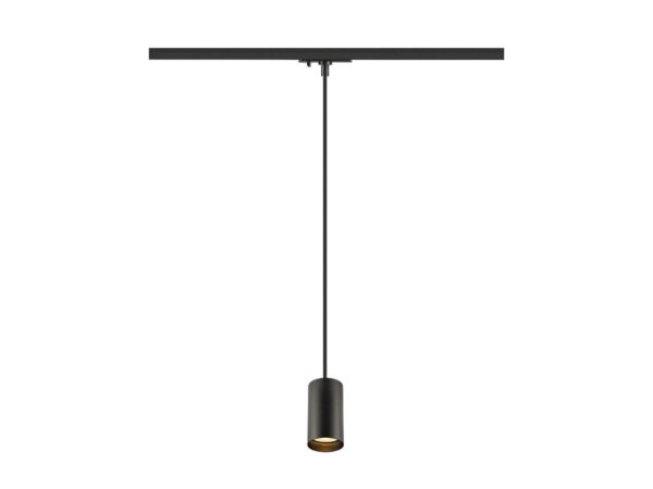 Czarna lampa wisząca Enola 2.0 M GU10 do szyny jednofazowej