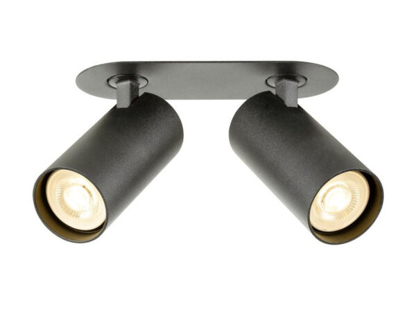 Downlight Enola 2.0 S Double czarny – dwa reflektory na owalnej podstawie