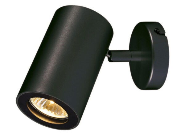 Lampa ścienno-sufitowa Enola-B czarna, widok boczny reflektora