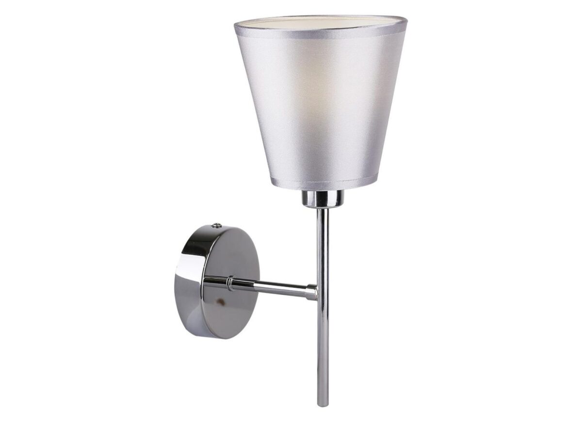 Kinkiet ze stożkowym abażurem Evelona 30 cm chrom