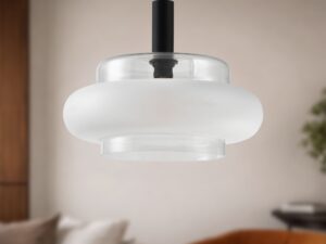 Miniaturka 3 - Lampa wisząca Evodino ze szklanym kloszem 40 cm E27 – zdjęcie 4