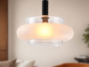 Miniaturka 6 - Lampa wisząca Evodino ze szklanym kloszem 40 cm E27 – zdjęcie 7