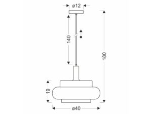 Miniaturka 11 - Lampa wisząca Evodino ze szklanym kloszem 40 cm E27 – zdjęcie 12