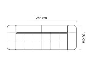 Miniaturka 4 - Sofa Virello rzut z góry o szerokości 248 cm i głębokości 108 cm