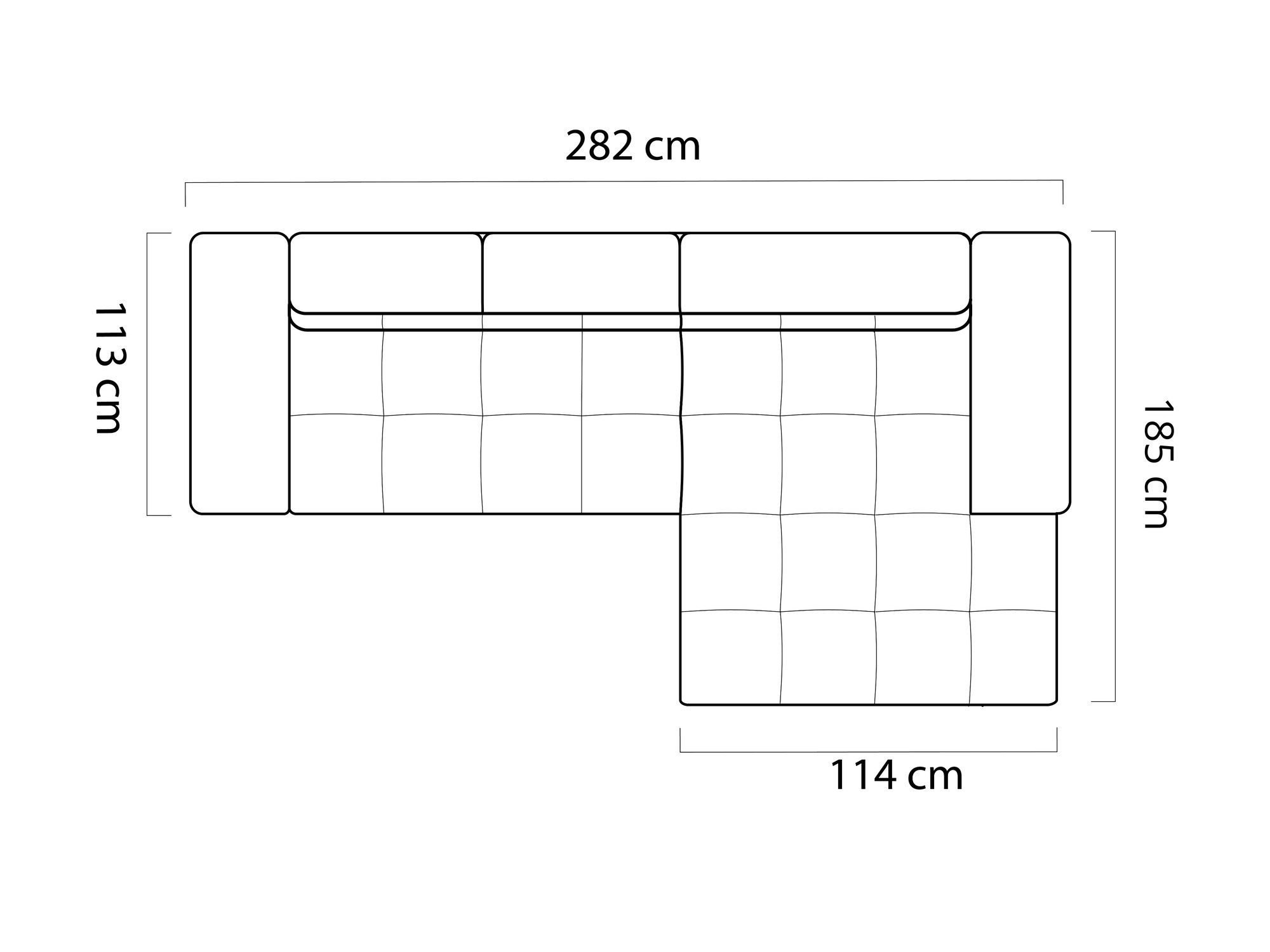 Rzut z góry narożnika Orlivo 282 cm
