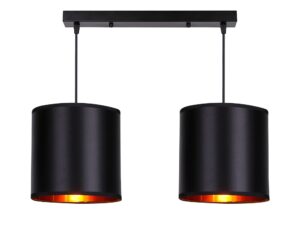 Miniaturka 3 - Lampa wisząca Falemino czarna z dwoma abażurami na jasnym tle