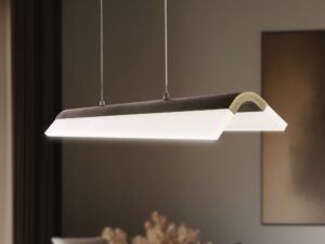 Miniaturka 2 - Lampa wisząca Feledela nad stołem – aranżacja brązowej oprawy LED